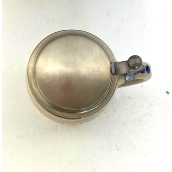 Vintage BMF German Beer Stein Pewter Lid Salt Glaze Blue Maroon Argyle Diamonds - Picture 5 of 10